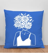 BK Gift Modern Art Tasarımlı Mavi Kırlent Yastık, Arkadaşa Hediye, Ev Dekorasyonu, Ev Hediyesi-8