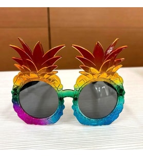 Tropikal Ananas Tasarımlı Renkli Hawaii Parti Gözlüğü