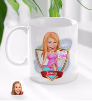 BK Gift Kişiye Özel İsimli Kadın Doğum Günü Karikatürlü Beyaz Kupa Bardak-2