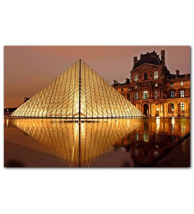 Cakatablo Paris Louvre Müzesi Gece Manzarası MDF Tablo