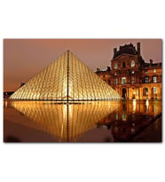 Cakatablo Paris Louvre Müzesi Gece Manzarası MDF Tablo