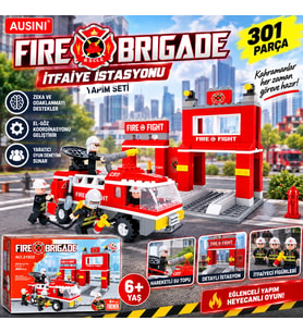 İtfaiye İstasyonu Yapım Seti 301 Parça Fire Brigade İtfaiye Aracı ve İstasyon Blok Oyuncak