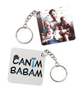 Babalar Günü Hediyesi - Canım Babam Fotoğraf Baskılı Anahtarlık