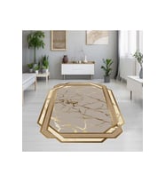 Rovigo Home Dijital Baskı Yıkanabilir Kaymaz Taban Salon Halısı RVG0665-SD706 (Sarı)