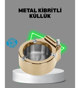 Çakmaklı Küllük Paslanmaz Metal Dayanıklı Tasarım