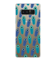 PrintiFy Samsung Galaxy Note 8 ile Uyumlu 1mm Slim Fit Nazar Boncuğu 4 Baskılı Şeffaf  Kılıf