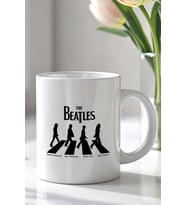 The Beatles Tasarımlı 330ml Baskılı Beyaz Seramik Kupa Bardak