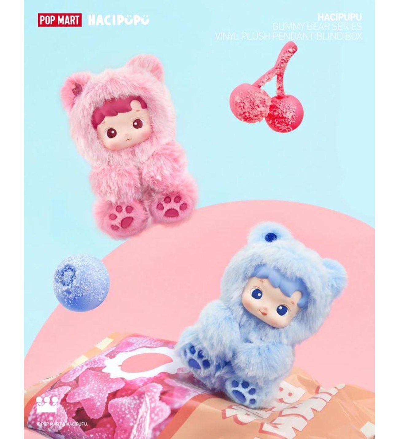 Popmart 6 adet full set haci pupu gummy bear ithal labubu 6'lı set