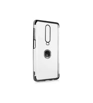 Xiaomi Redmi K30 / Xiaomi Poco X2 Kılıf Kenarları Renkli Yüzüklü Manyetik Silikon (Siyah)