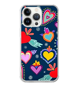 PrintiFy Apple iPhone 13 Pro Max Uyumlu Retro Color 3 Baskılı Şeffaf Köşe Korumalı Antişok Kılıf