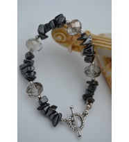 STONEAGE JEWELLERY Hematit ve Çek Kristalden Bileklik