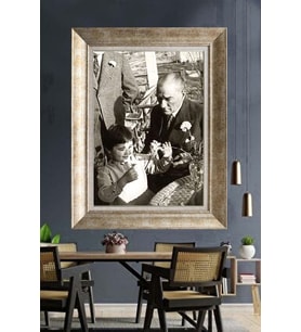 Gümüş Çerçeveli Atatürk Tablo za436
