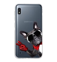 PrintiFy Galaxy A10 ile Uyumlu Köpek 2 Kamera Korumalı Şeffaf Kılıf