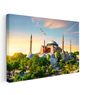 Kanvas Tablo Ayasofya Camii Tarihi Yarımada Şehir Mimari Tablo Ev Ofis Duvar Dekoru