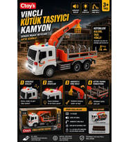 Ctoy Oyuncak Sesli, Işıklı Ve Pilli Vinçli Kütük Taşıyıcı - Ctoy-Wy300F