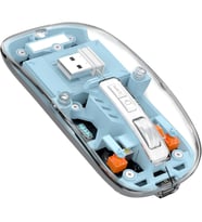 ScHitec M377 Ultra Sessiz 3 Bağlantı Modlu 2xBluetooth Kablosuz Bağlantı + 2.4Gh Gaming Type-C Şarjlı Mouse Mavi