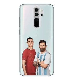 Redmi Note 8 Pro Uyumlu Cristiano Ronaldo & Lionel Messi Tasarımlı Şeffaf Telefon Kılıfı