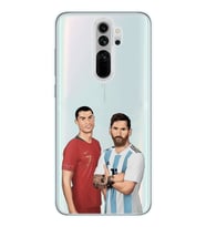 Redmi Note 8 Pro Uyumlu Cristiano Ronaldo & Lionel Messi Tasarımlı Şeffaf Telefon Kılıfı