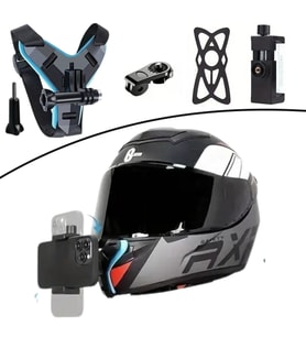 Motorsiklet Kask Önü Takılan Telefon Tutucu Aksiyon Kamerası Takılabilen Aparat- KASK DEĞİLDİR - SADECE APARAT GÖNDERİLİR (5668)