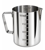 Premium Paslanmaz Çelik Ölçü ve Karıştırma Kabı 900 ml – Sütlük, Süt Potu, Barista Ölçü Kabı