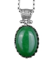 Gerçek Doğal Taş Kolye - 925 Ayar Gümüş Kolye (Jade)