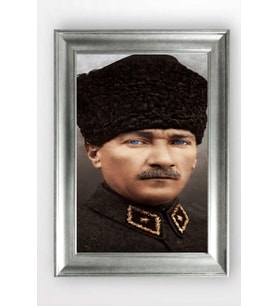 Gümüş Çerçeveli Atatürk Tablo cv1298