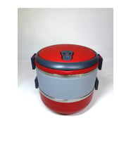 2 Katlı Sefer Tası Yemek Termosu (kırmızı Gri)