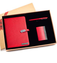 Kişiye Özel Usb'li Defter Kartvizitlik ve Roller Kalem Seti Tasarım Kutulu 16GB (Kırmızı)