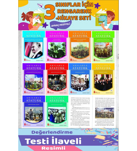 3.ve 4.Sınıflar İçin İlkelerle Mustafa Kemal Atatürk Hikaye Seti ( 64 sayfa)