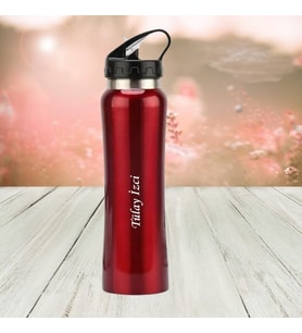KİŞİYE ÖZEL İSİM BASKILI EMZİKLİ PASLANMAZ ÇELİK TERMOS 500 ML