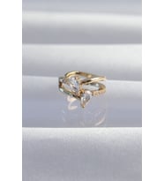 Pirinç Gold Renk Zirkon Taşlı Damla Earcuff Küpe (Karışık)
