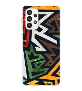 Samsung Galaxy A73 Uyumlu Kapak Soyut Grafiti Tasarımlı Şeffaf Silikon Kılıf