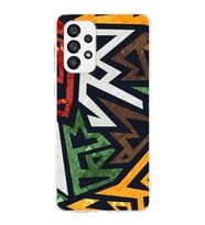 Samsung Galaxy A73 Uyumlu Kapak Soyut Grafiti Tasarımlı Şeffaf Silikon Kılıf