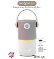 820 ML Sızdırmaz 2 Kaseli 304 Paslanmaz Çelik Lunch Box Yeni Nesil Sefer Tası Kaşıklı Askılı -1267820