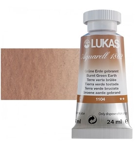 Lukas Aquarell 1862 Artist 24ml Sulu Boya 1104 Burnt Green Earth