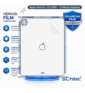 SChitec Apple iPad Pro 12.9 2020 Uyumlu Fullbody Arka Kaplama Hidrojel Koruyucu Film