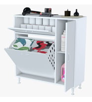 MODİLAYN YENİCE Çok Amaçlı Banyo Dolabı 90 x 97.5 x 32 cm Kirli Çamaşır Sepetli Dolap