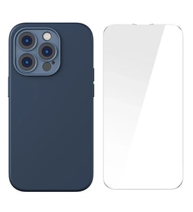 Baseus Liquid Silica Gel iPhone 14 Pro 6.1 Magsafe Silikon Kılıf + Tempered Ekran Koruyucu Set-(5775