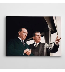Atatürk ve Yaveri Kanvas Tablo