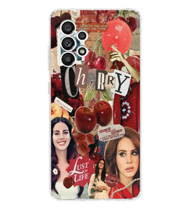 Samsung Galaxy A73 Uyumlu Lana Del Rey Kolaj Tasarımlı Şeffaf Telefon Kılıfı