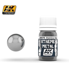 AK 670 30 ml. Paslanmaz Çelik Rengi, Xtreme Metal Serisi Model Boyası
