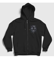 Presmono Unisex Siyah Wild In Flames Fermuarlı Kapüşonlu Sweatshirt 85078tt