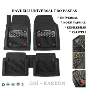 Hyundai i30 SW 2011 Uyumlu 4 Cm Derin Havuzlu 5 Parça Set 3D Paspas Takımı Gri