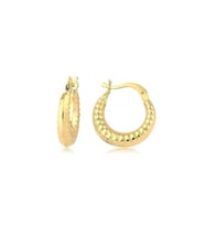 Altın Çizgili Küçük Küpe (Çapı: 1.4cm)