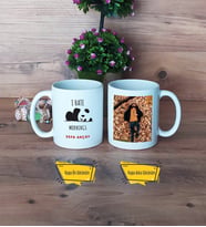 Sevimli Panda Kupa Bardak Beyaz Fotoğraflı