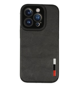Durukar® iPhone 14 Pro Kılıf Loop Deri Silikon - Siyah