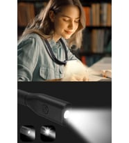 Renkli Esnek Güçlü Ledli Şarjlı Ayarlanabilir Kitap Okuma Işığı (Krem)