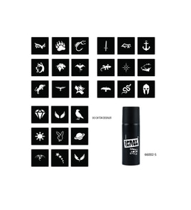 Minimal 27 Desen ve Spray Tattoo Geçici Sprey Dövme Seti
