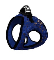 Üç Kilitli Simli Peluş Kedi Köpek Göğüs Tasması 32-40 cm Medium Lacivert