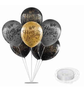 Balon Süsleme Standı 75cm + 5m Balon Zinciri Aparatı Şeffaf - Balon Zincir Apataratı